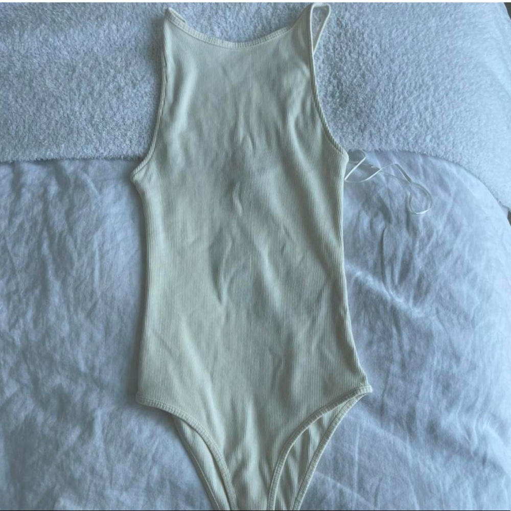 White Ribbed Zara Bodysuit